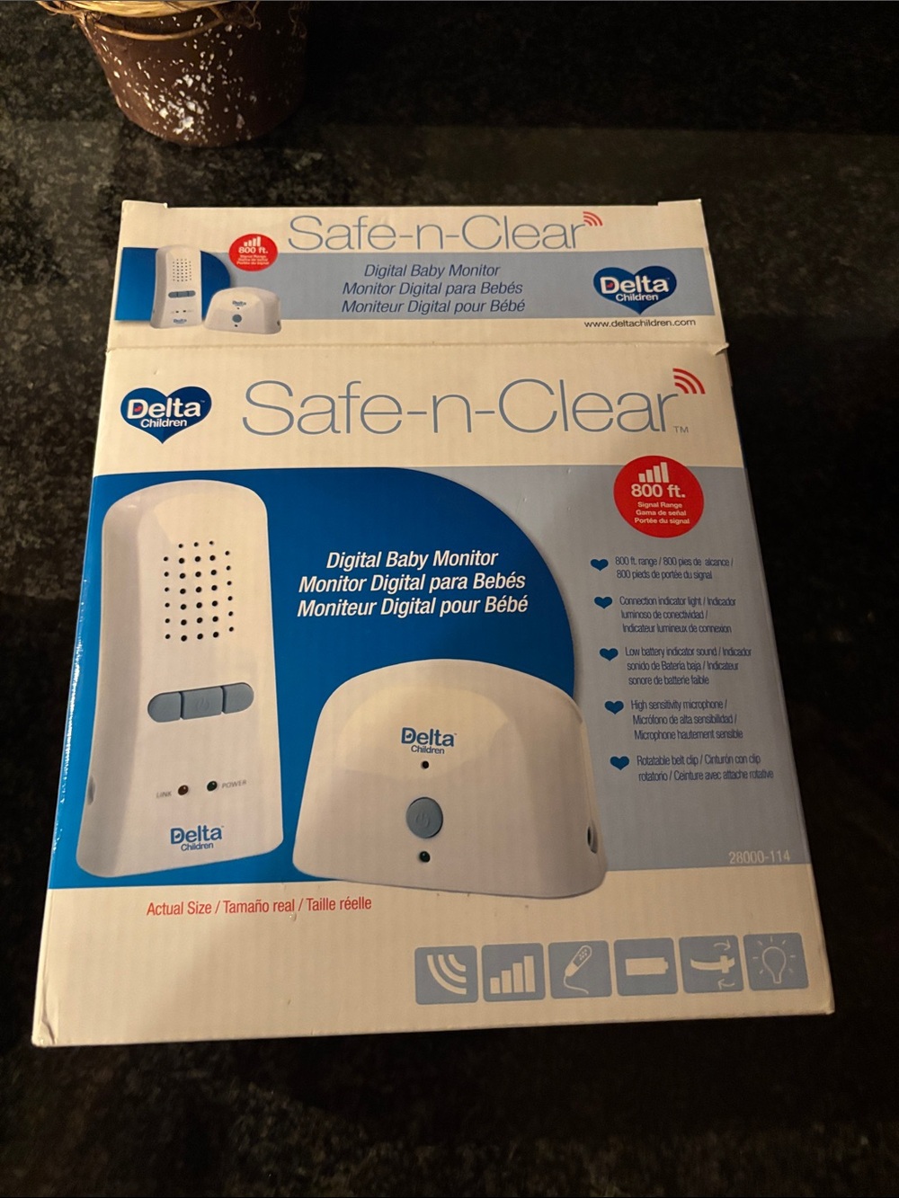 Delta Children Safe-n-Clear Digital Baby Monitor - White/Blue